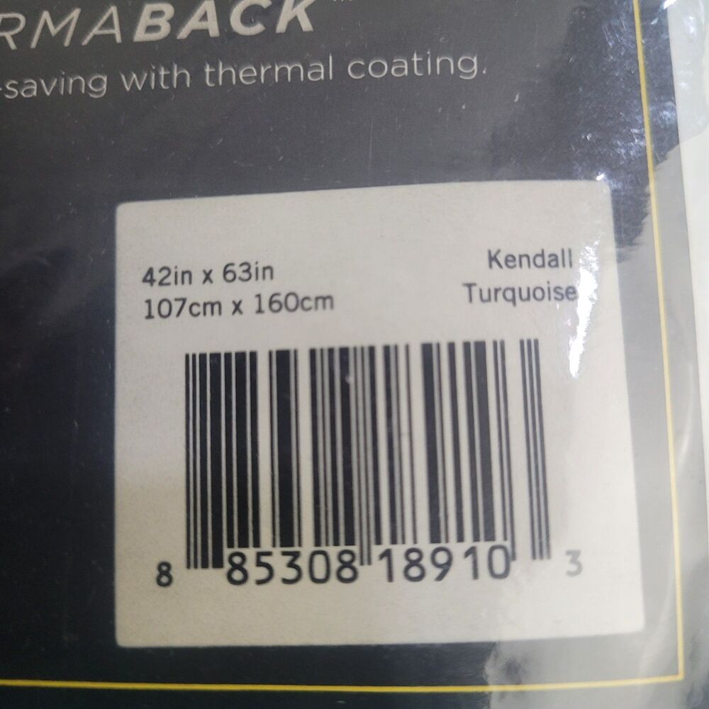 NEW Eclipse Kendall Turquoise Blackout Thermal Curtain Panel 42x63in #CT5 - Picture 2 of 3